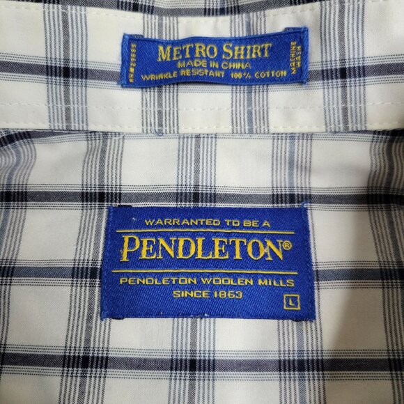 Lot of 2 Pendleton Men's Large Metro Shirt Button-Down Collar - Picture 10 of 13